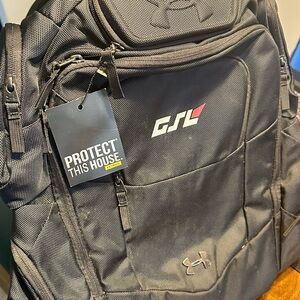 Under Armour Men's Black Backpack with Subtle Red Accent